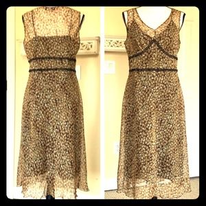 MEGHAN MATTHERS SHEER LACE EMBROIDERED DRESS